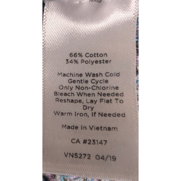 Talbots Women's Open Knit Pullover Sweater Blue Pink Cotton Blend 3X Lightweight - Picture 4 of 6